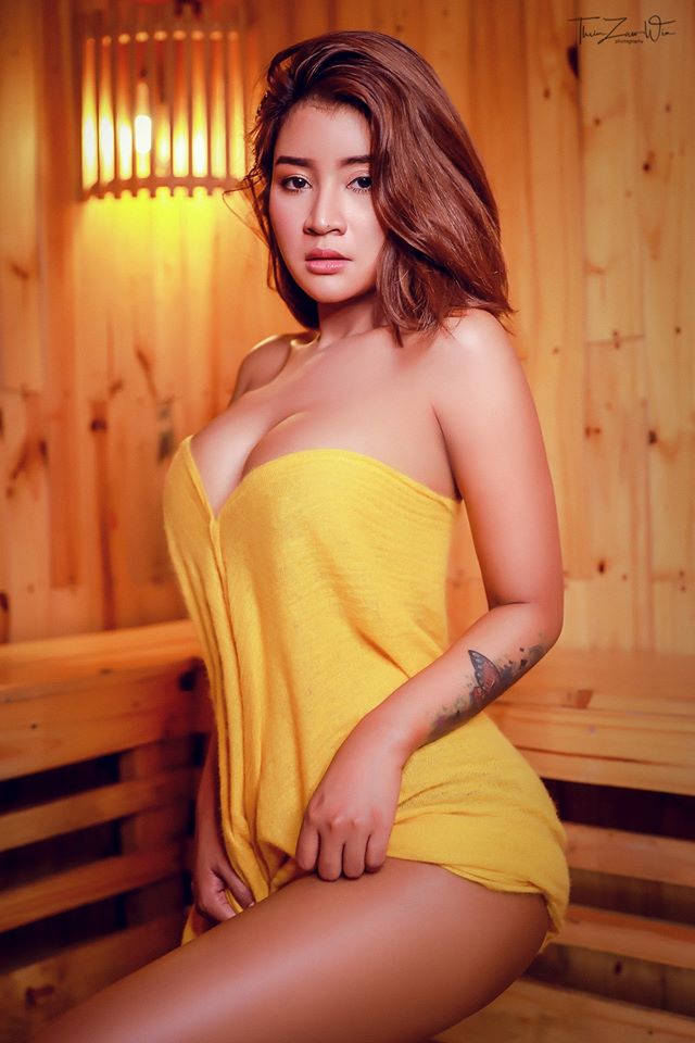 Hot Model Chaw Kalayar in Spa promotion shooting - Burmese A