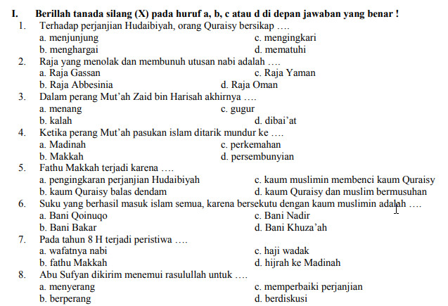 Kumpulan Soal PAT UKK SKI MI Kelas 1 2 3 4 5 Tahun 2020