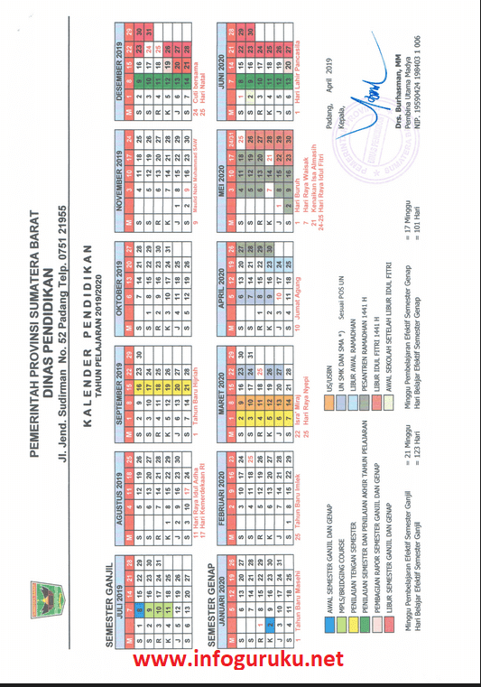 Kalender Pendidikan Tahun Pelajaran 2019 2020 Azafah78