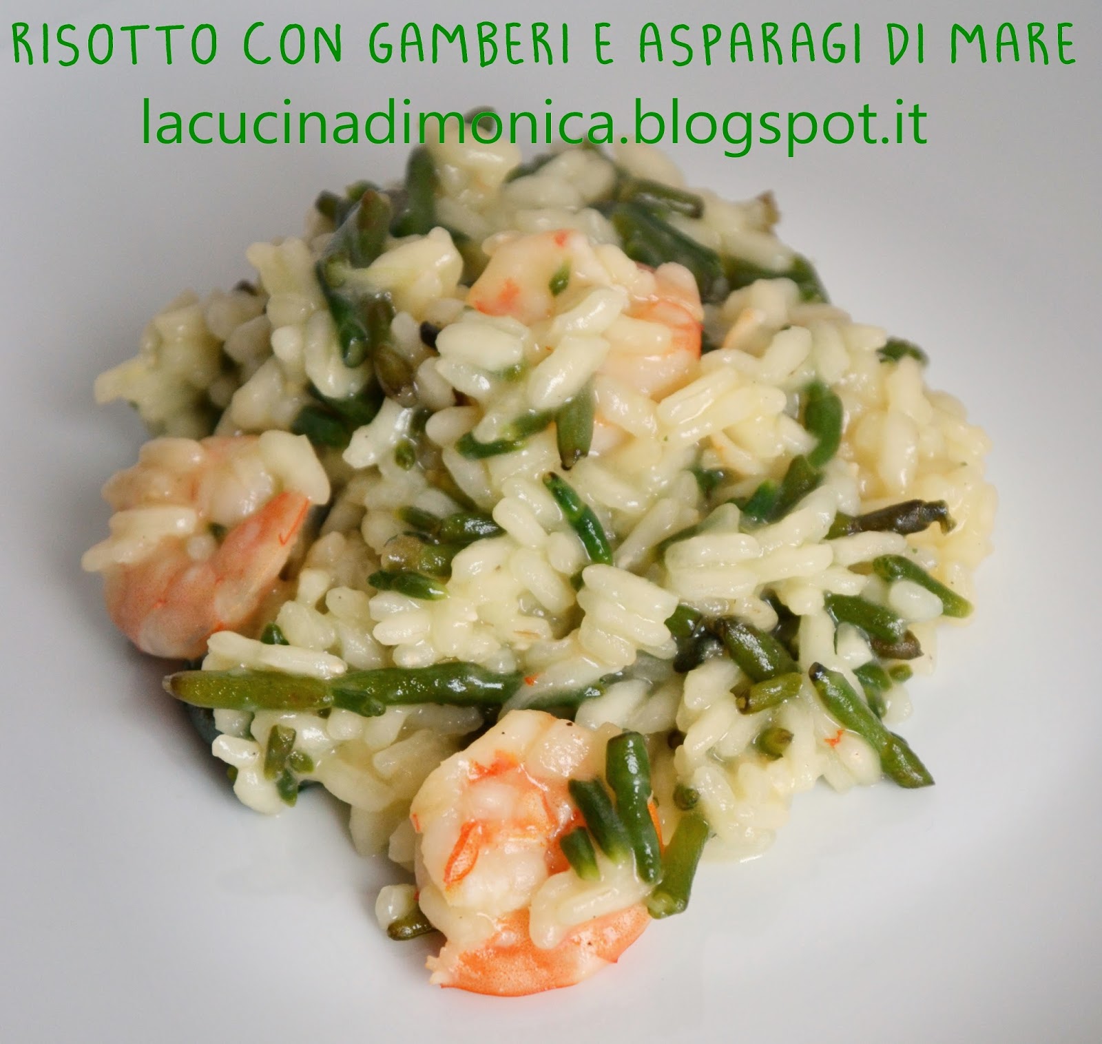 risotto con gamberi e asparagi di mare