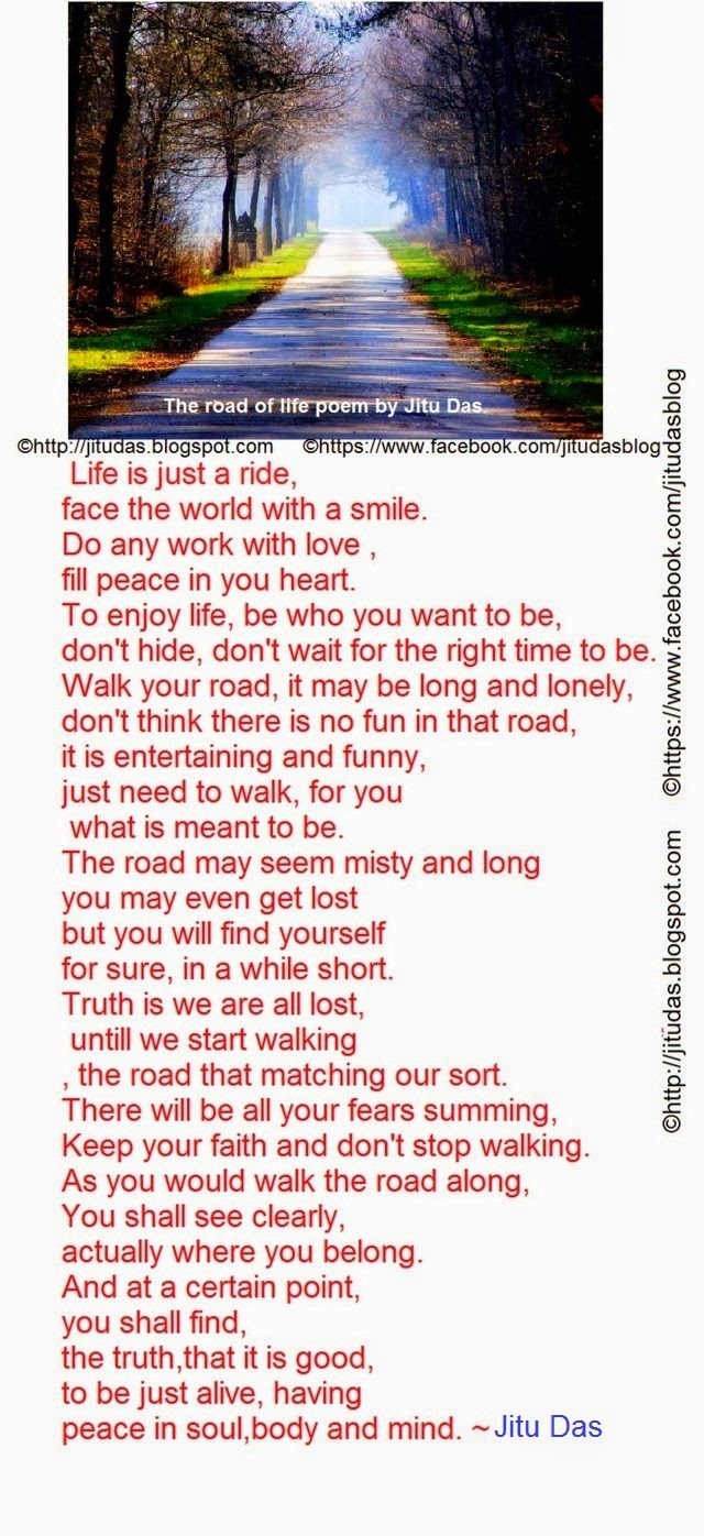 English love and life poems" The road of life " by Jitu Das life poems