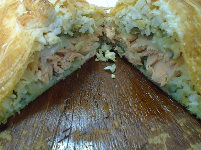 Empanada rusa de salmón (Kulibiak)