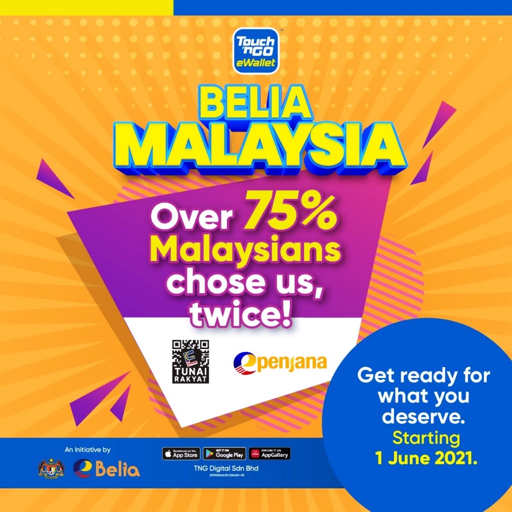 Cara Daftar dan Tebus Kredit eBelia RM150 di Touch N Go eWallet