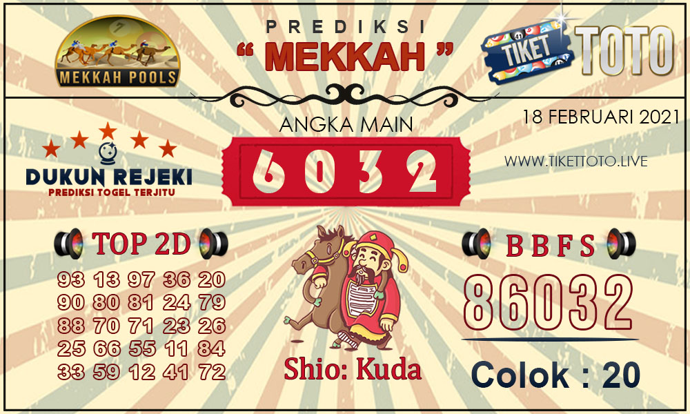 Prediksi Togel MEKKAH TIKETTOTO 19 FEBRUARI 2021