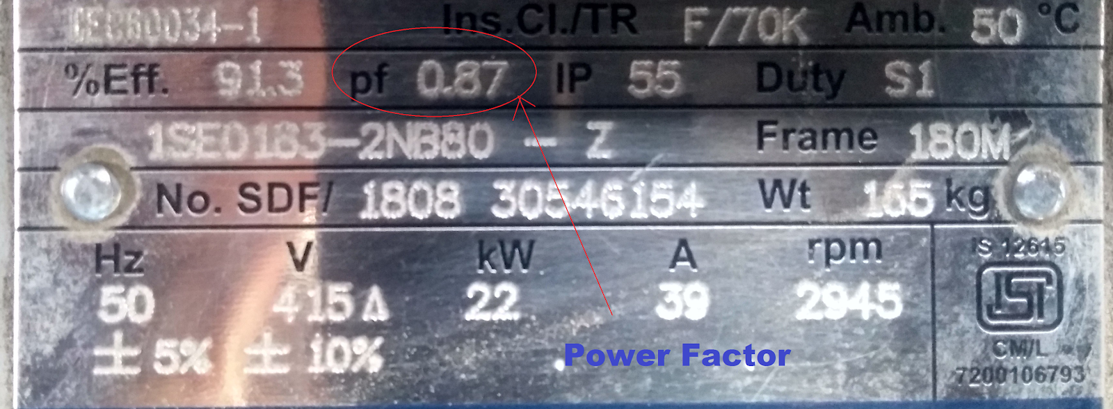 Why Motor rated in KW instead of KVA? Electrical Volt