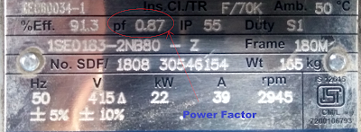 motor nameplate data