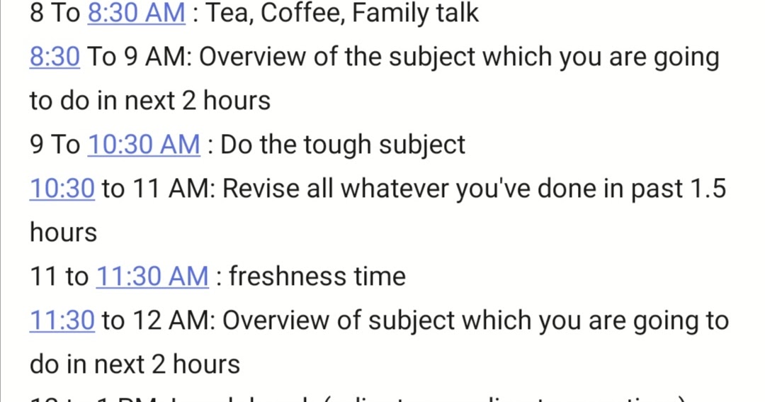Timetable For MBBS 1st Year