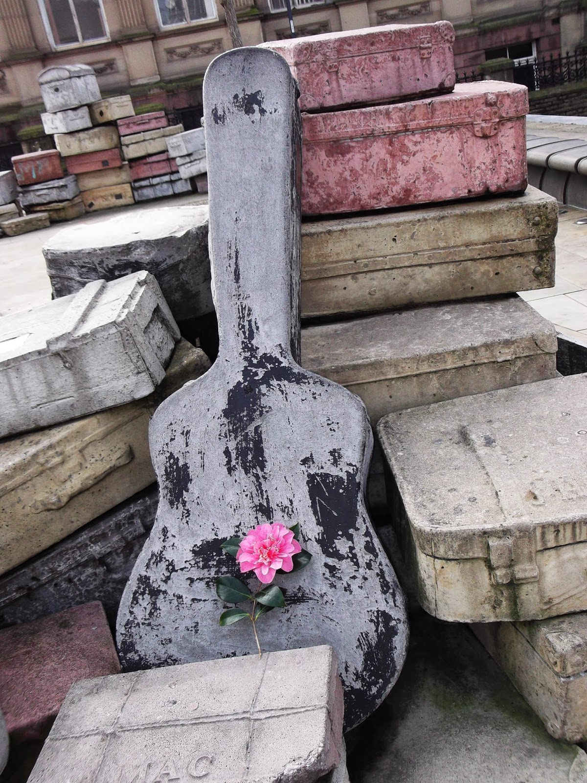 FREEDOM's ORATOR Suitcases Art Sculpture In Liverpool