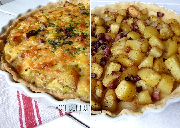 Penne im Topf: Bratkartoffel - Speck - Tarte