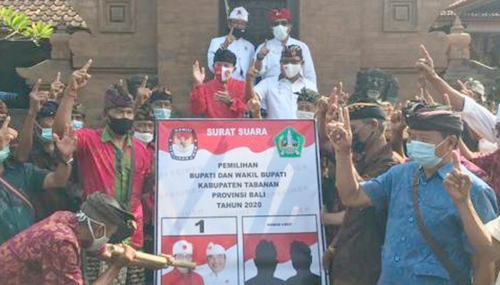 Raja Tabanan Dampingi Sabhantara Pekaseh Dukung Jaya-Wira