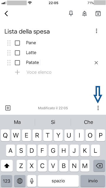 Google Keep Aggiungi Collaboratori