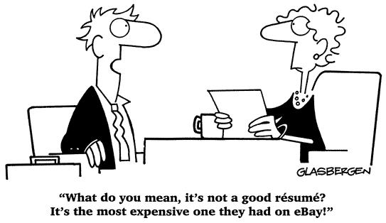 Funny resume cartoons