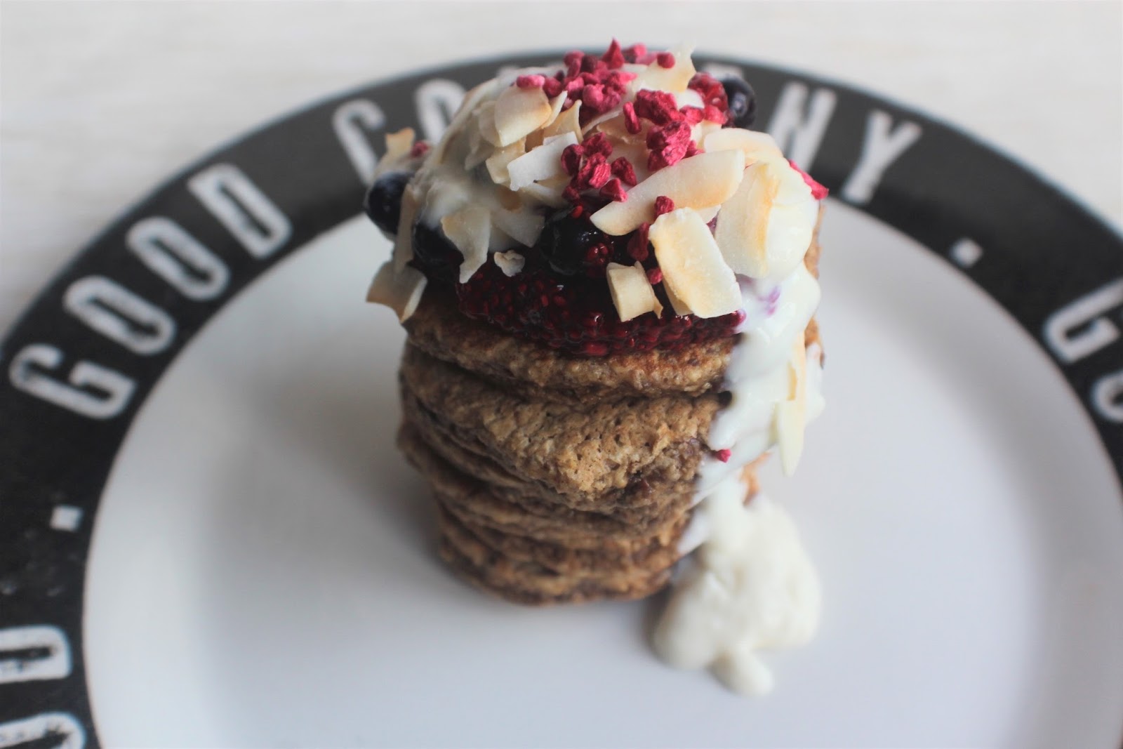 Oat, Flaxseed And Banana Pancakes With Berry Jam Claire Justine
