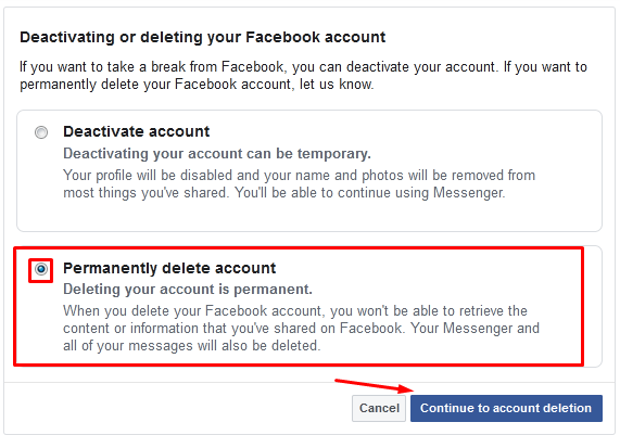 permanently delete account