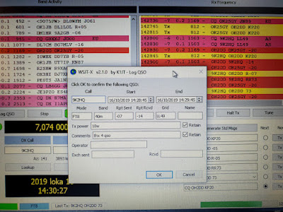 FT-8 yhteydet onnistuivat melko nopeasti IC-7300lla