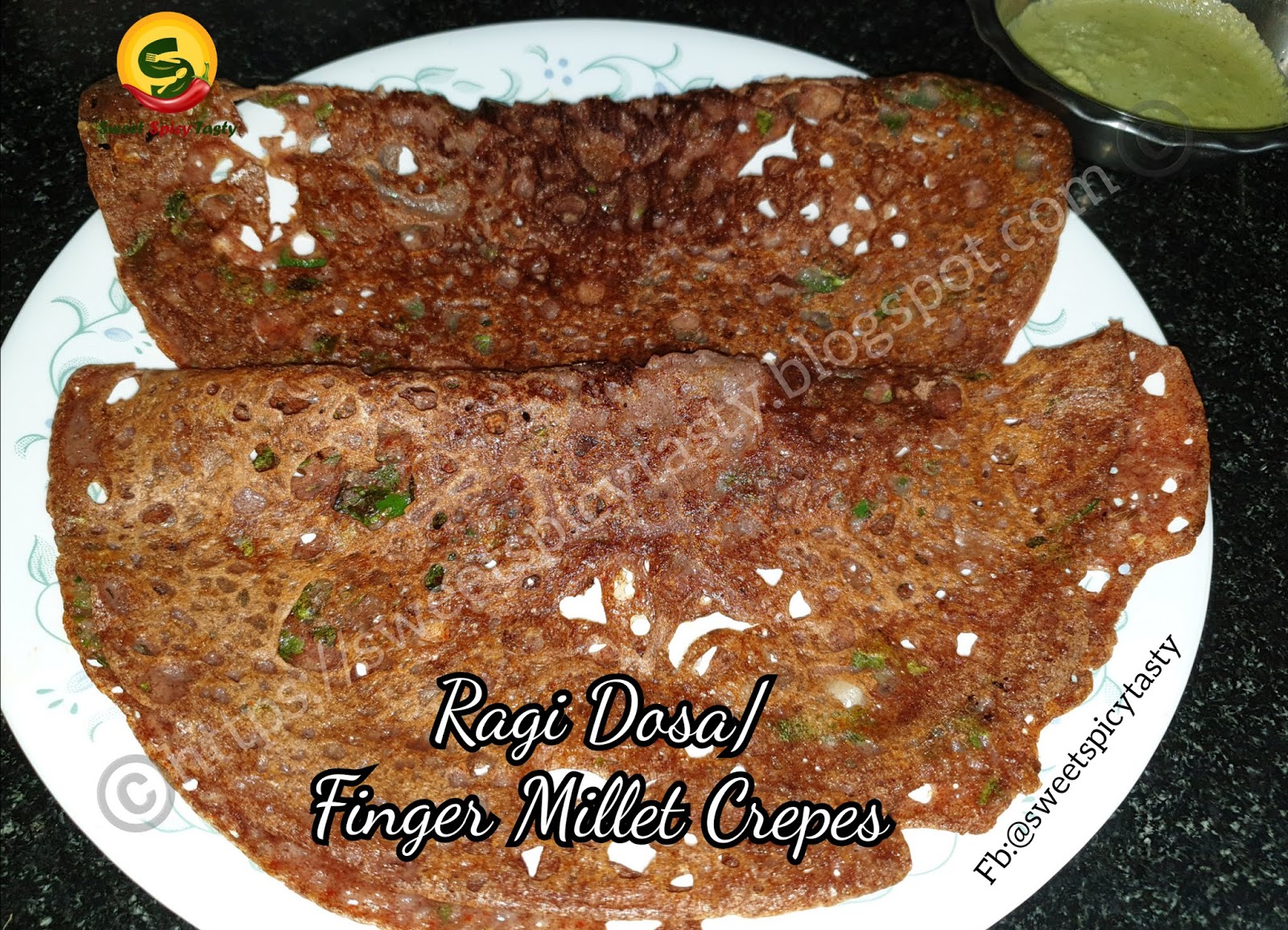 Sweet Spicy Tasty Ragi Dosa Finger Millet Crepes