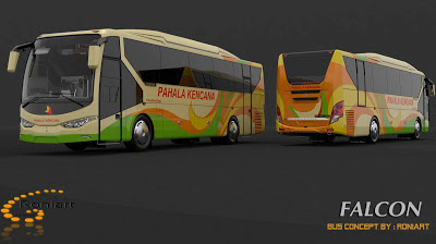 Design bus 3D Falcon PO Pahala Kencana Livery