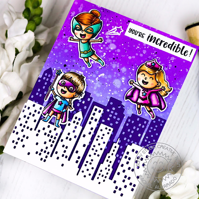 Sunny Studio Stamps: Super Duper Cityscape Border Dies Super Hero Themed Card by Rachel Alvarado Sunny Studio Stamps: Super Duper Cityscape Border Dies Super Hero Themed Card by Rachel Alvarado