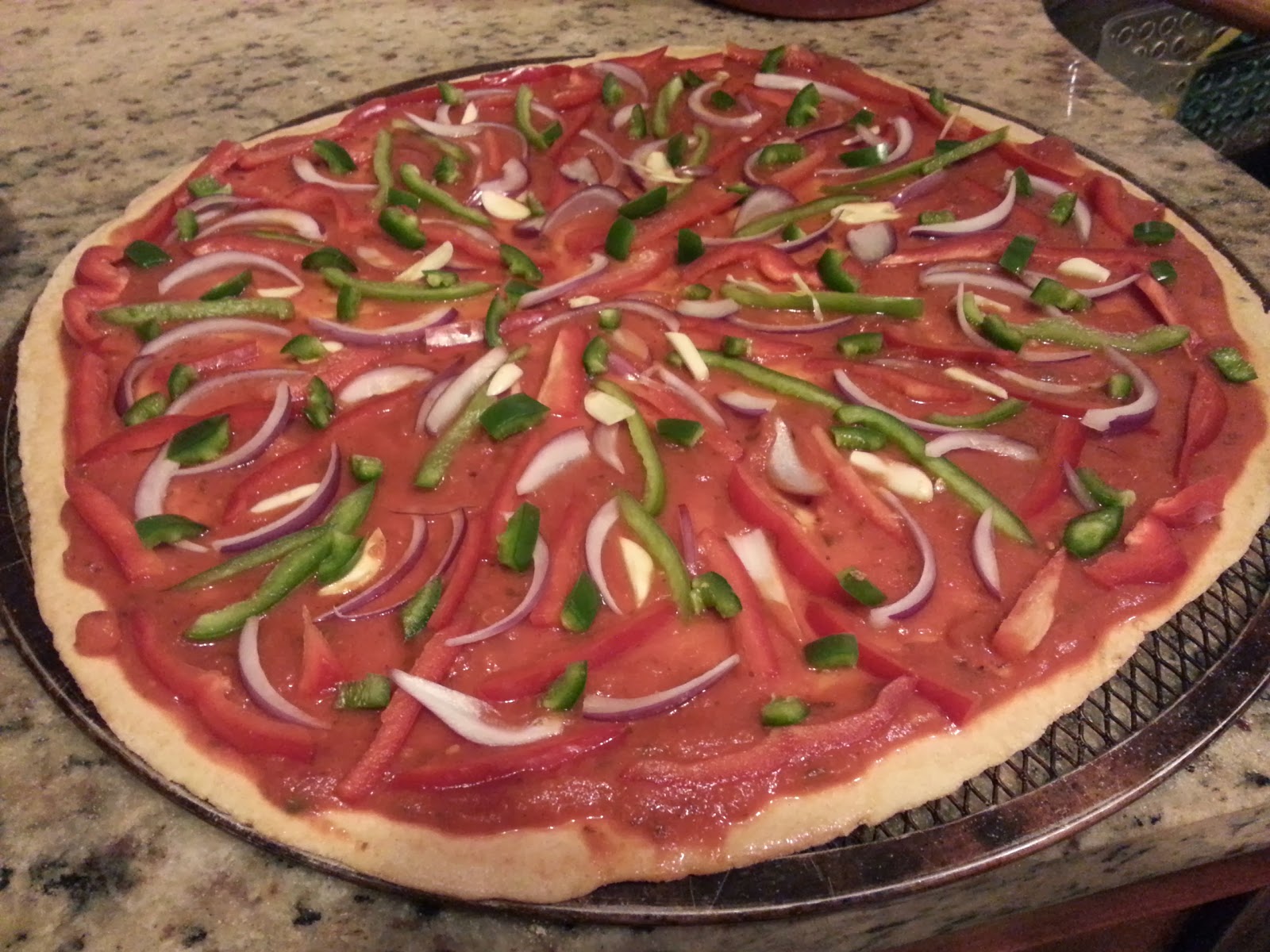 HCF Veggie Lover Pizza (with home made wheat dough)