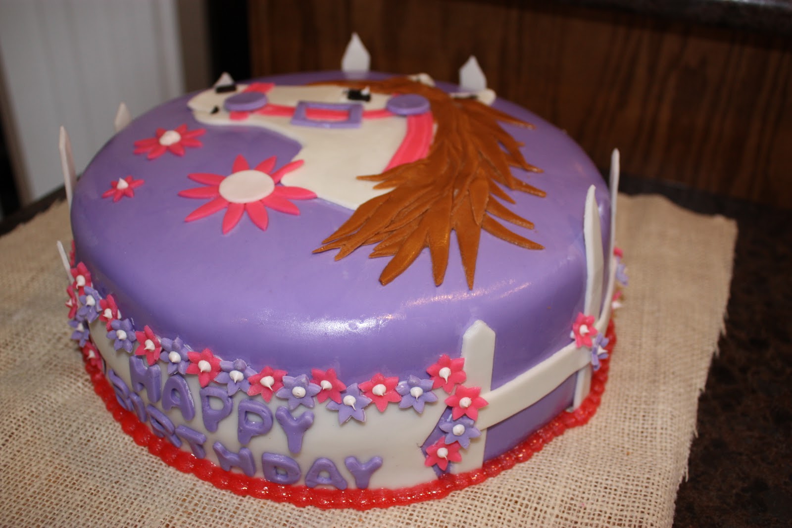 Kati's Cakes Pink and purple horse cake!