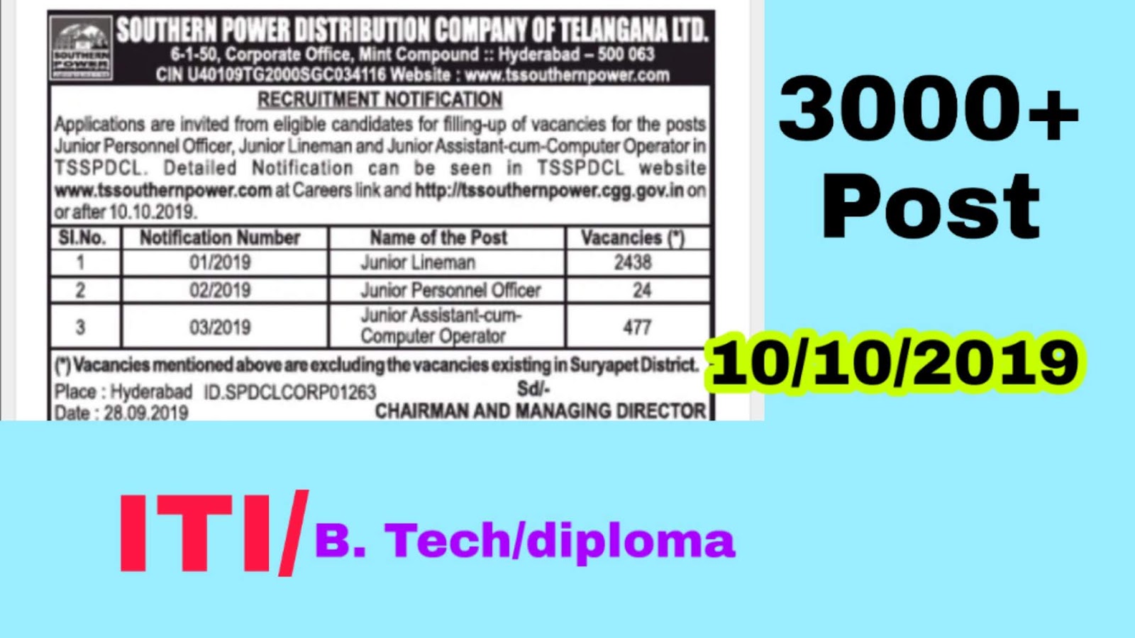 Electrical capsules Southern Power Distribution Company of Telangana