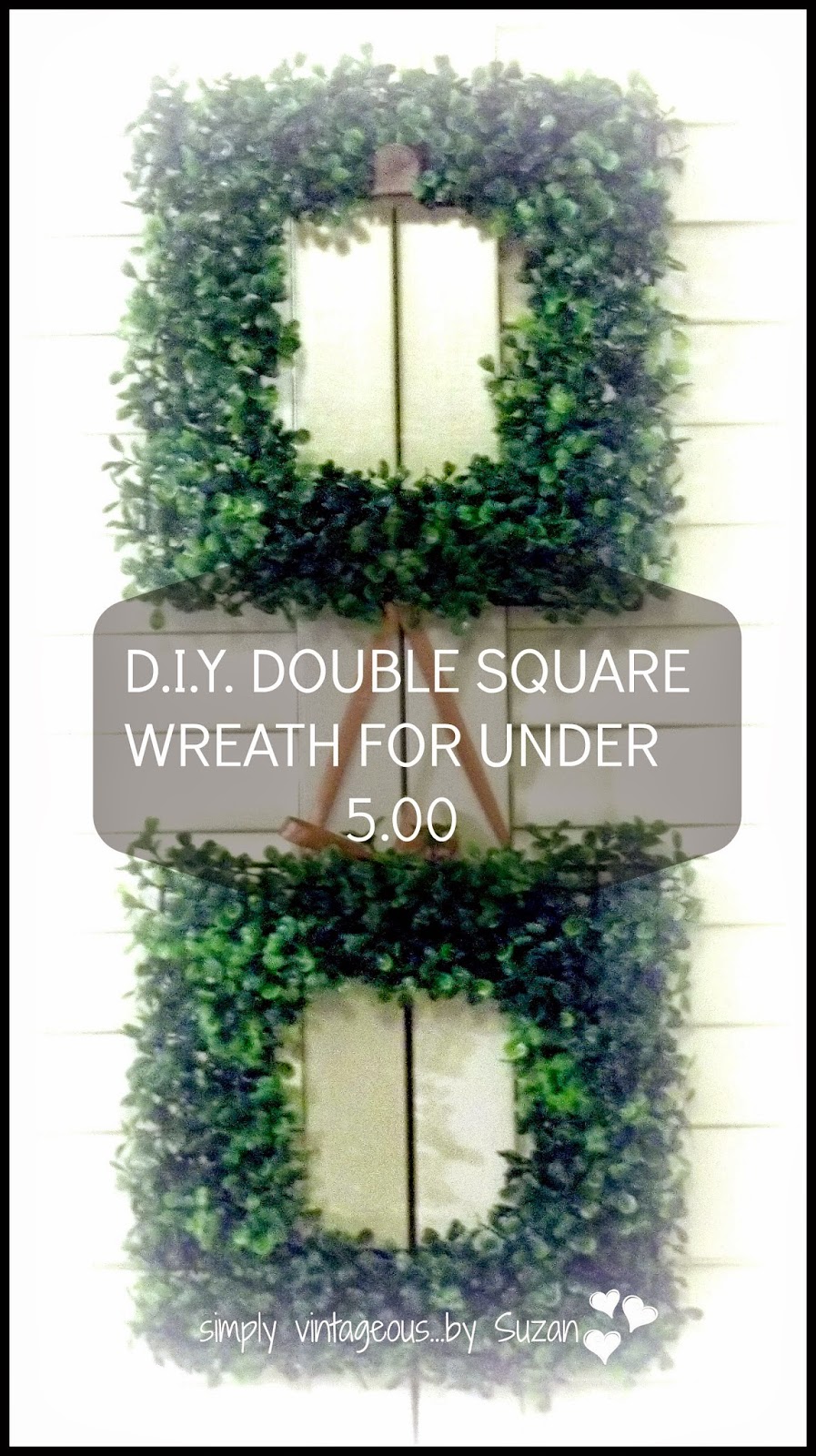 Dollar store, DIY square wreath, Garden