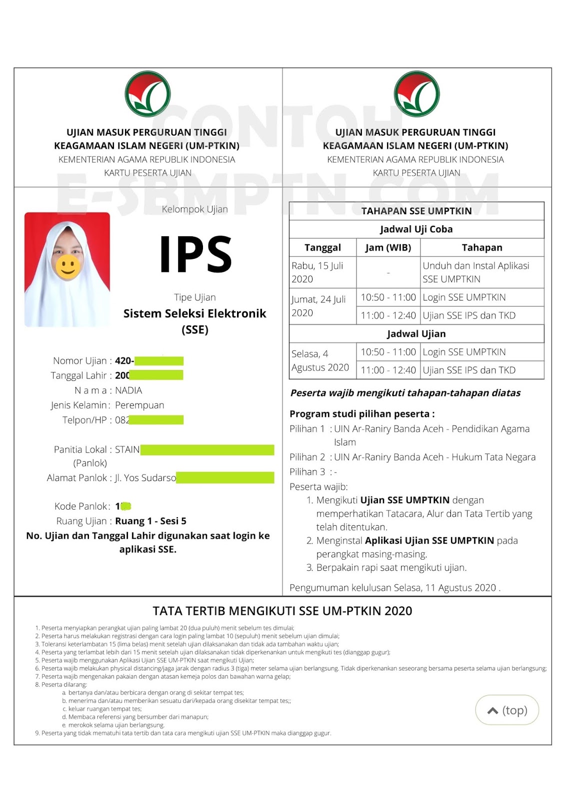 Cara Cetak Kartu Ujian Um Ptkin 2020 2021 Soal Utbk Sbmptn 2021 Dan Pembahasan Pdf