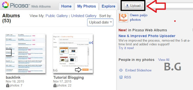 cara upload gambar blog melalui picasa web