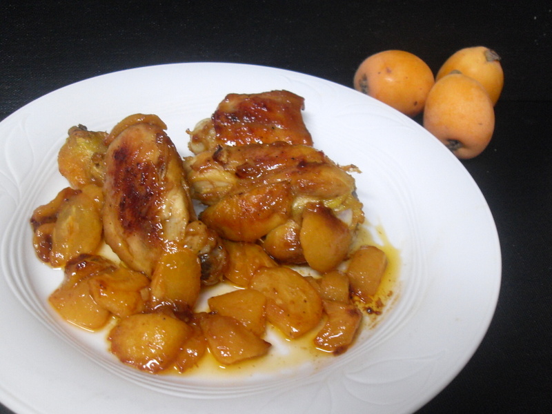 Receta de pollo con nísperos.