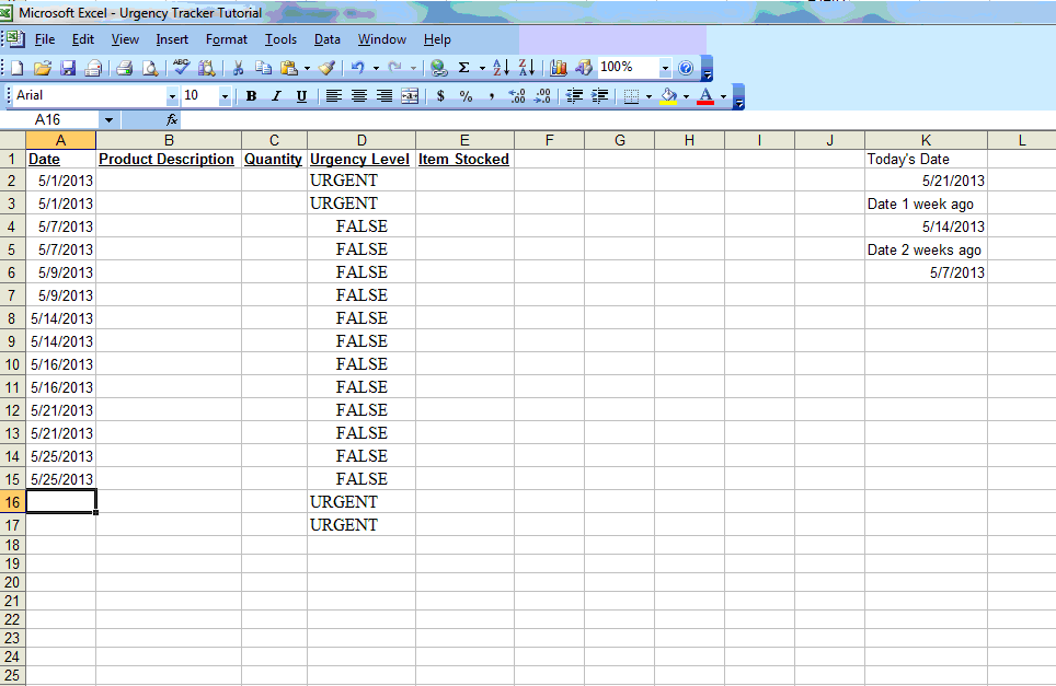 Advanced Tinkerings In Excel How to create a time sensitive "Urgency