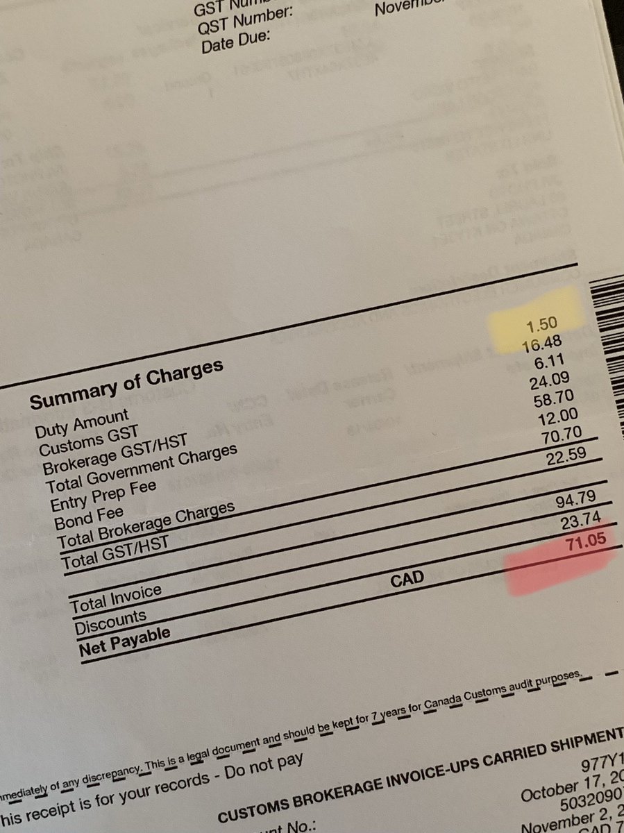 Ups Customs Brokerage Invoice Invoice Template
