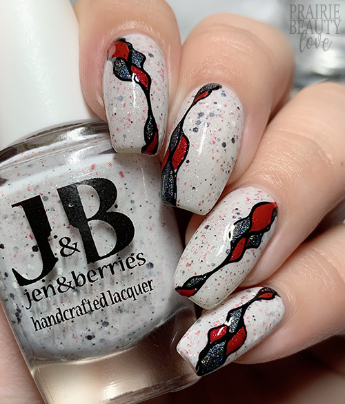 Prairie Beauty: NAIL ART: Black, White & Red Abstract Nails