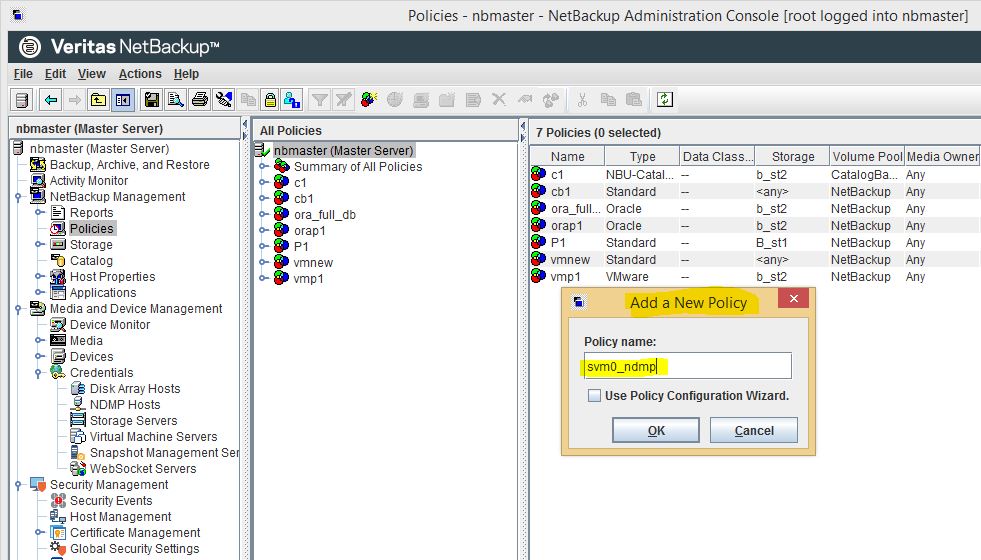 Remote Infrastructure Management NetBackup 8.1.2 NDMP Backup