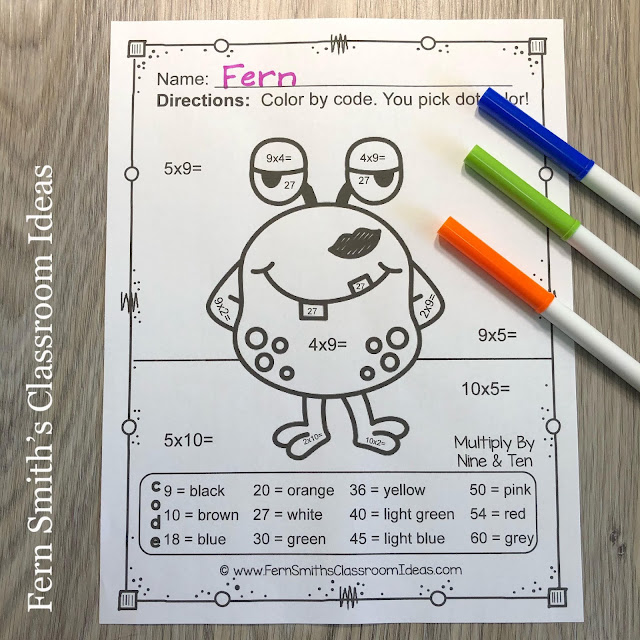 Click Here to Download This St. Valentine's Day Color By Number Love Monsters Addition, Subtraction, Multiplication, and Division Four Pack Bundle Resource to Use with Your Students Today!