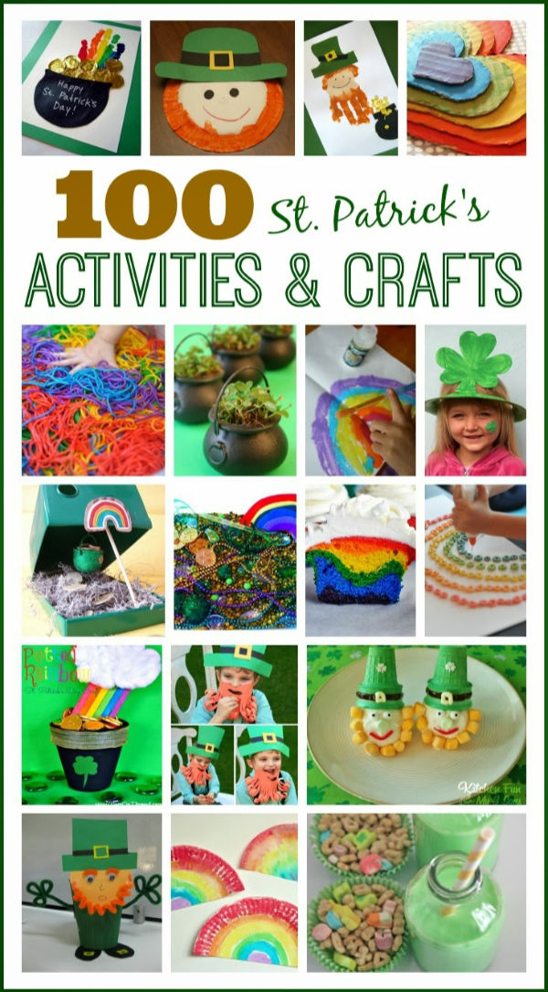 100+ fun & creative St. Patrick's Day activities for kids.  Crafts, games, experiments, and more! #stpatricksday #stpatricksdaycraftsforkids #growingajeweledrose #activitiesforkids