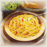 Prato executado com a receita do Espaguete à Carbonara. Receita de massa tradicional italiana