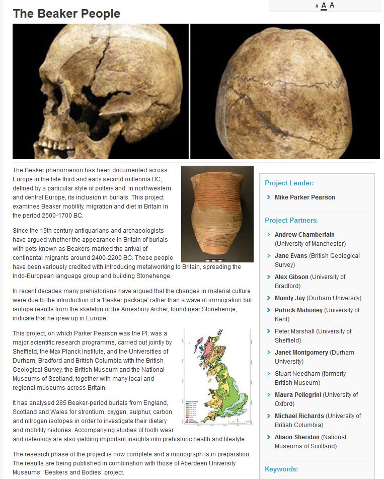 Bell Beaker Blogger: The Beaker People Project (MP Pearson et al, 2016)