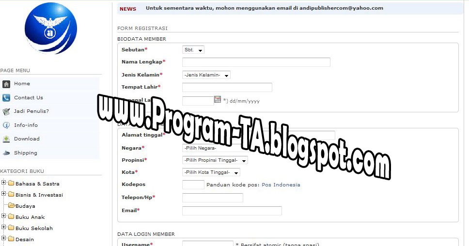 Cara Beli Buku Online - Program TA  Program Skripsi  PHP 