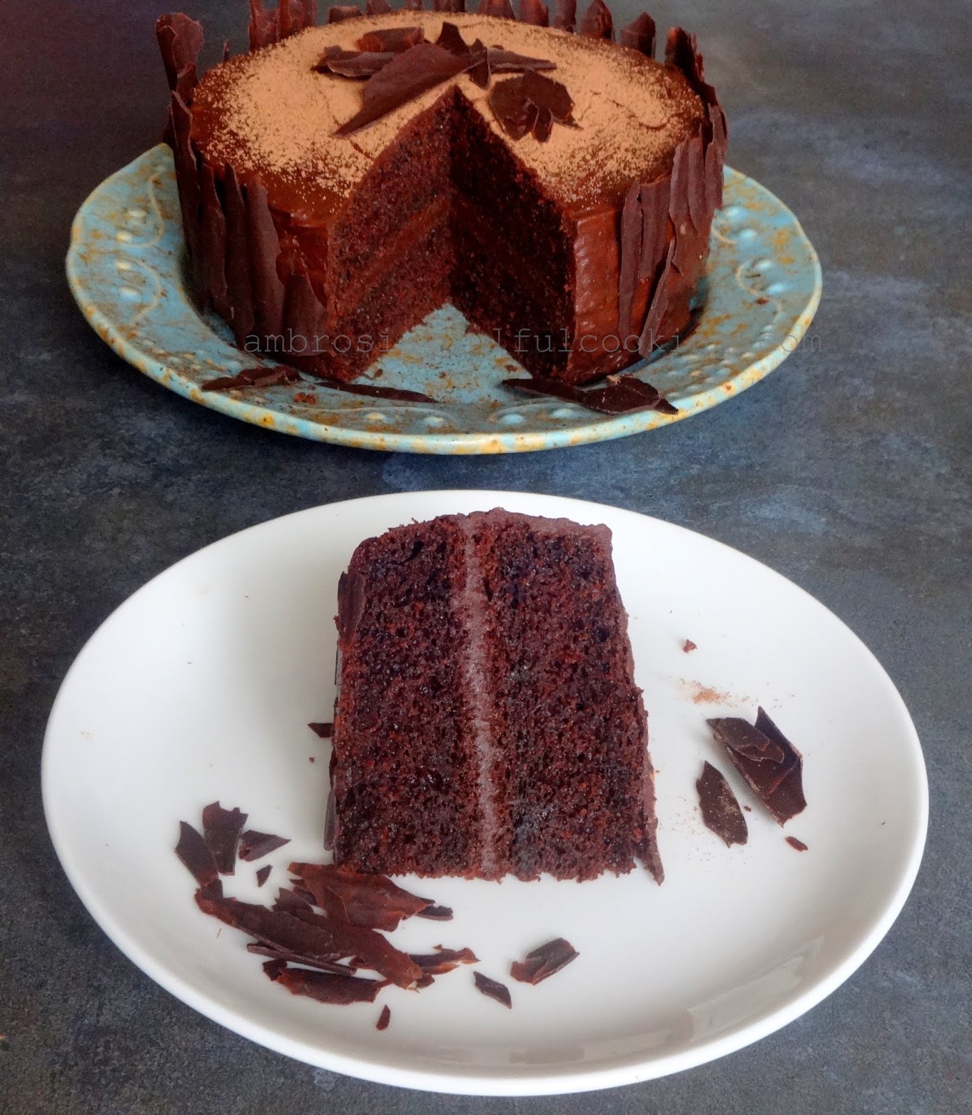Chocolate Yogurt Cake (Whole wheat, Egg less and Butter free) Ambrosia
