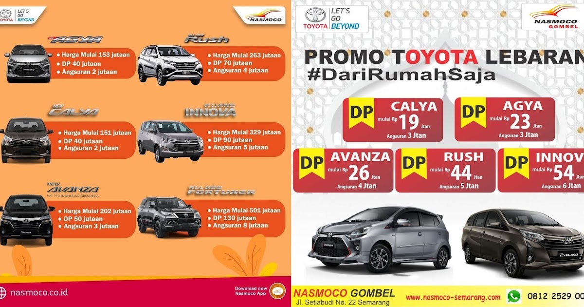 Promo Kredit Dp Dan Angsuran Ringan Spesial Lebaran Nasmoco Toyota Gombel Semarang