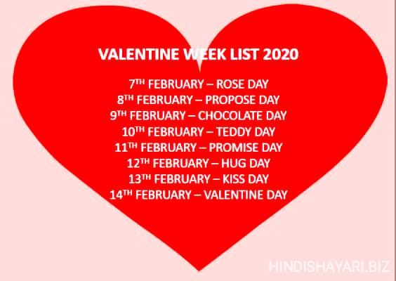 Which Day is 7th Feb to 14th Feb? | Valentine Week List Dates Schedule Full List 7th-14th February