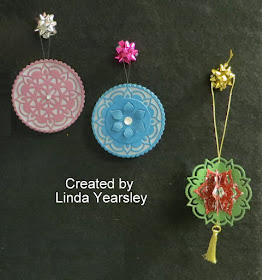 Stampin' Up! Eastern Medallion Thinlit Christmas Ornaments created by Linda Yearsley