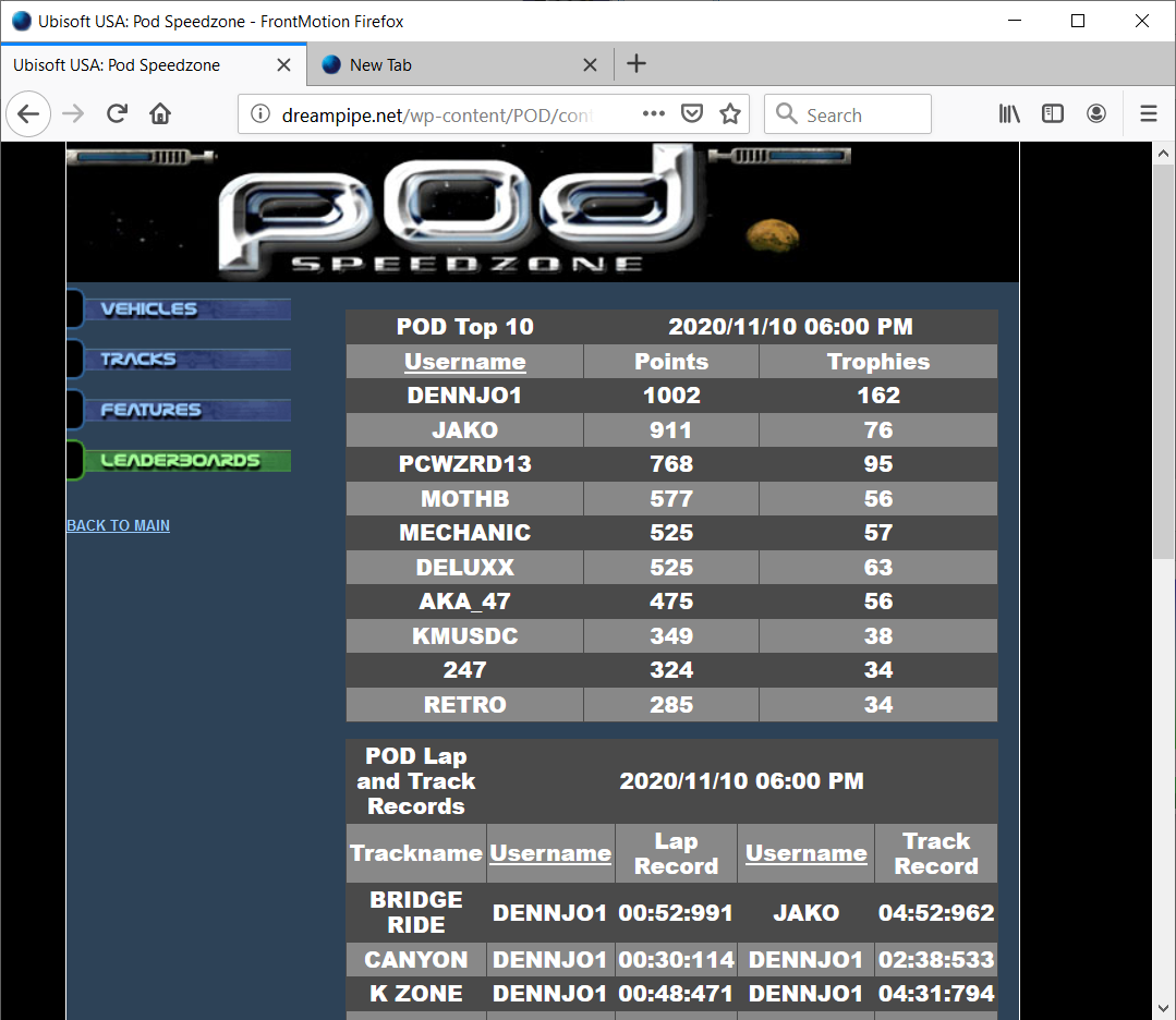 POD SpeedZone / POD 2, les différentes news Podscreen2