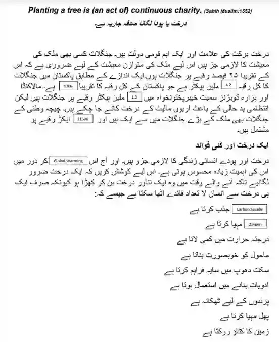 Tree Plantation Benefits Urdu