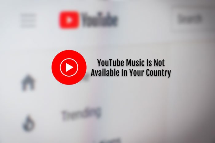 お住まいの国ではYouTubeMusicをご利用いただけません