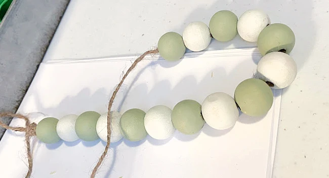 green and white beaded garland