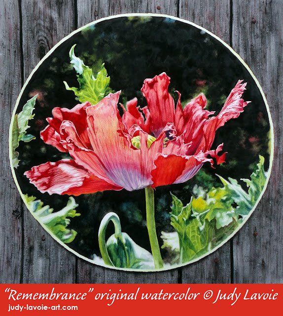 "Remembrance" an original watercolor © Judy Lavoie 2020