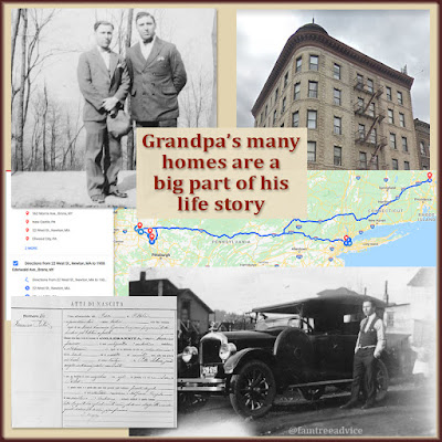 I used a special mapping feature to show Grandpa's journey, but I need to write his story.