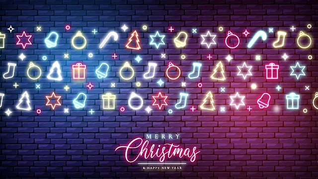 Neon Christmas Ornaments Screensaver