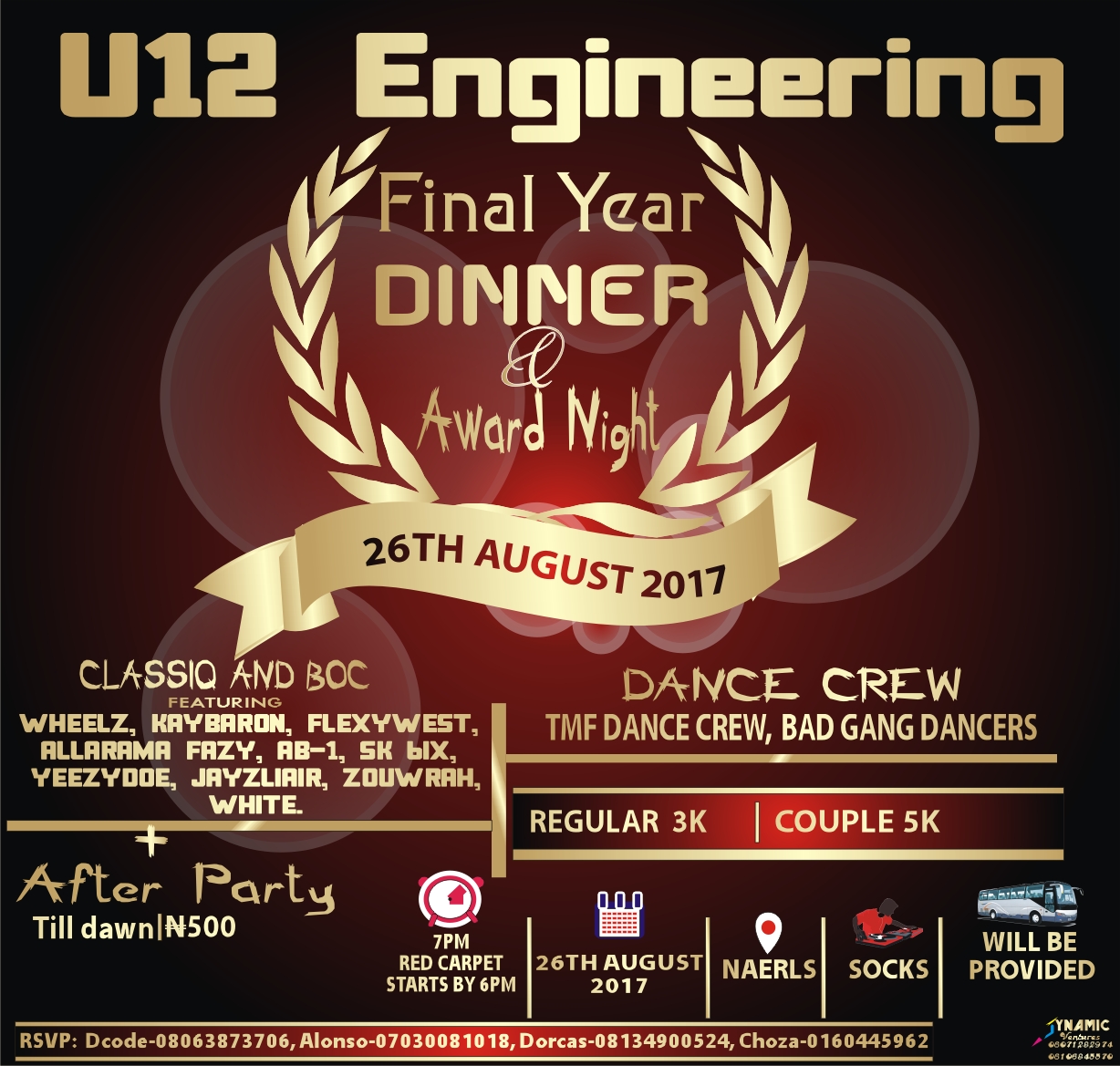 dinner and award night poster design